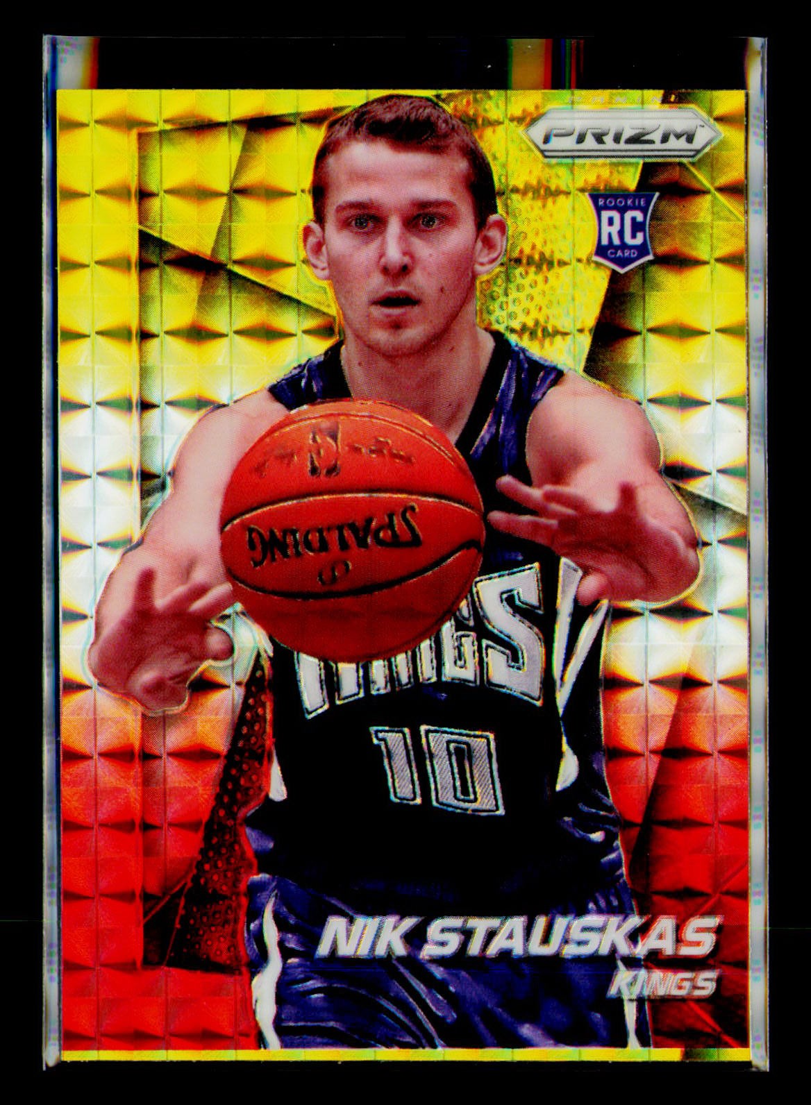 2014-15 Panini Prizm #258 Nik Stauskas Prizms Yellow and Red Mosaic Rookie