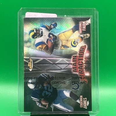 1999 Topps Finest Main Attraction Marshall Faulk, Edgerrin James #MA4 Refractor