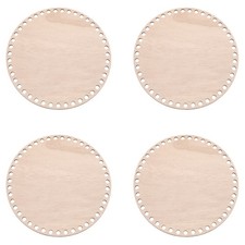 8" Dia Crochet Basket Bottom, 4Pcs Round Blank Crochet Base, Brown