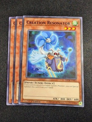 Yugioh - 3x Creation Resonator SDCK-EN005 1st Common NM