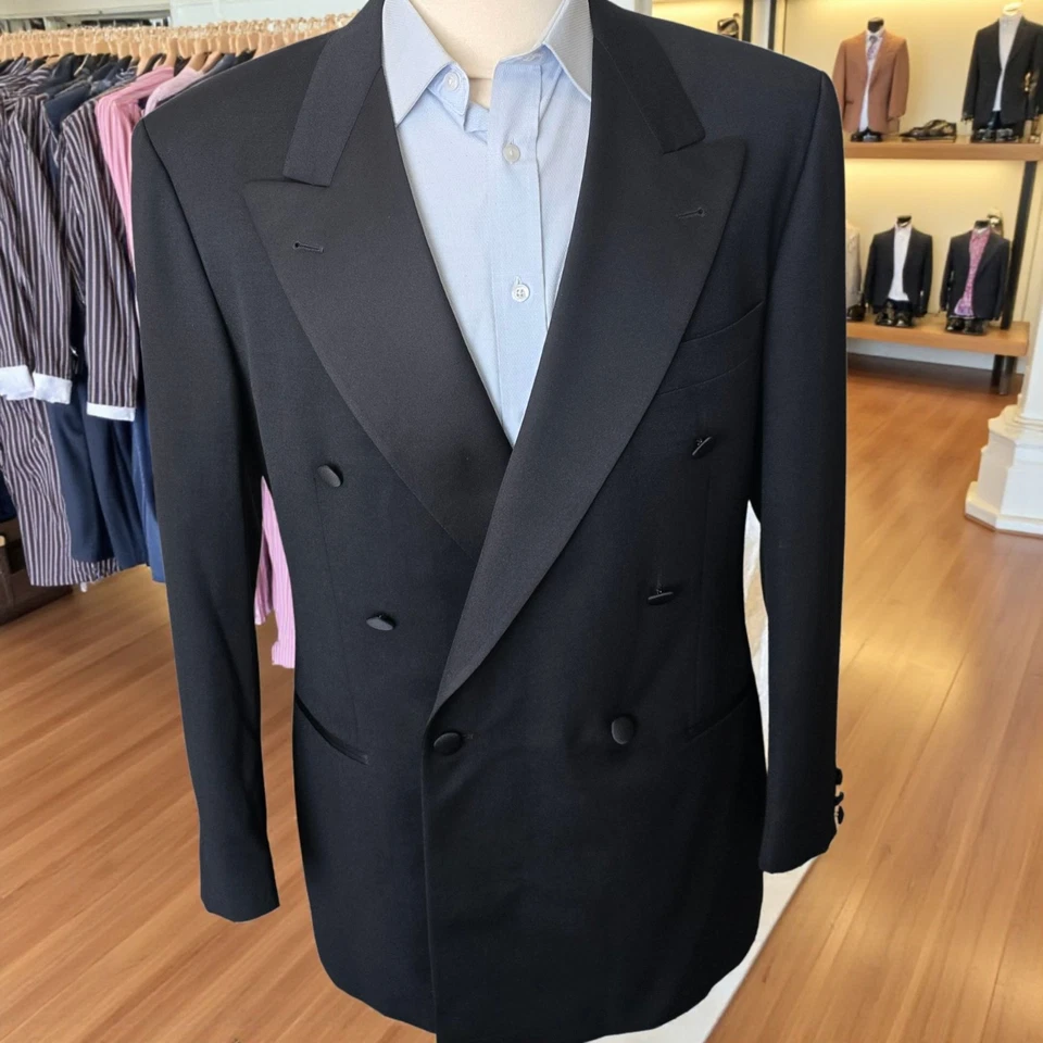 Chaqueta Esmoquin Hugo Boss Doble Pecho 42r Solapa Pico Hecha en Alemania Foto 4 de 4