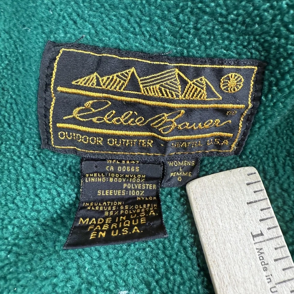 Chaqueta de Colección Eddie Bauer Para Mujer Grande Blanca Windfoil Hecha en EE. UU. Forrada de Vellón Años 90 Foto 4 de 4