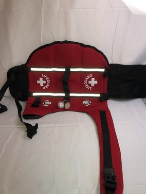 Paws Aboard Dog Life Guard Vest w/ 1 Red & 1 White LED Locator Lights Size M