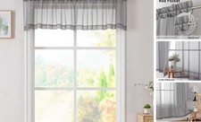 Grey Valances 14 Inches Long for Living 42"W x 14"L Pack of 2 Charcoal Grey
