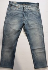 Levi's Premium 501 Original Fit Men's Jeans W32 L34 Light Wash Blue Button Fly
