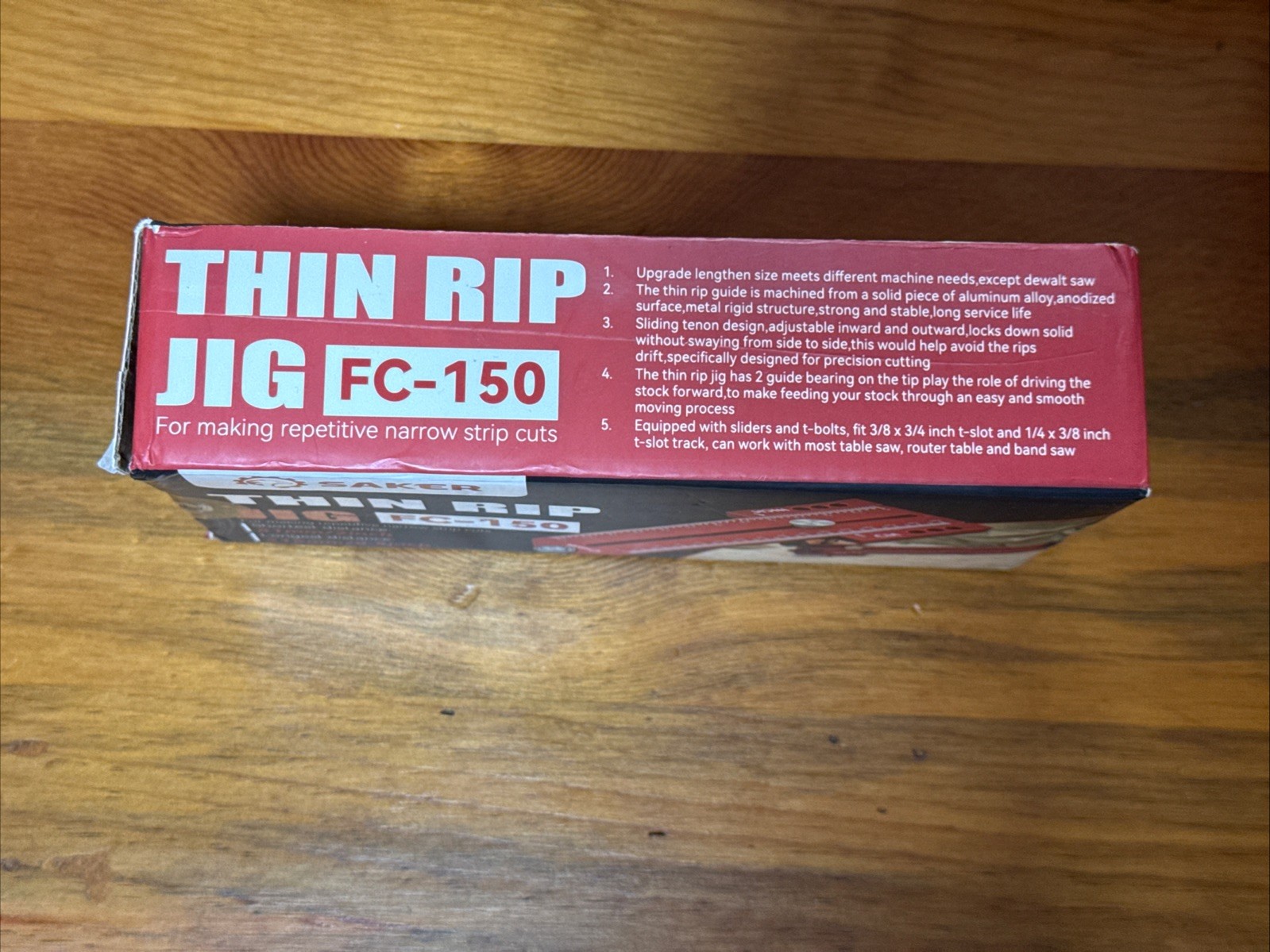 Saker Thin Rip Jig Table Saw Jig Guide FC-150 for repetative narrow strip cuts