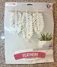 Leisure Arts 3 Piece Macrame Project Kit  Feathers  Makes ONE Feather Project