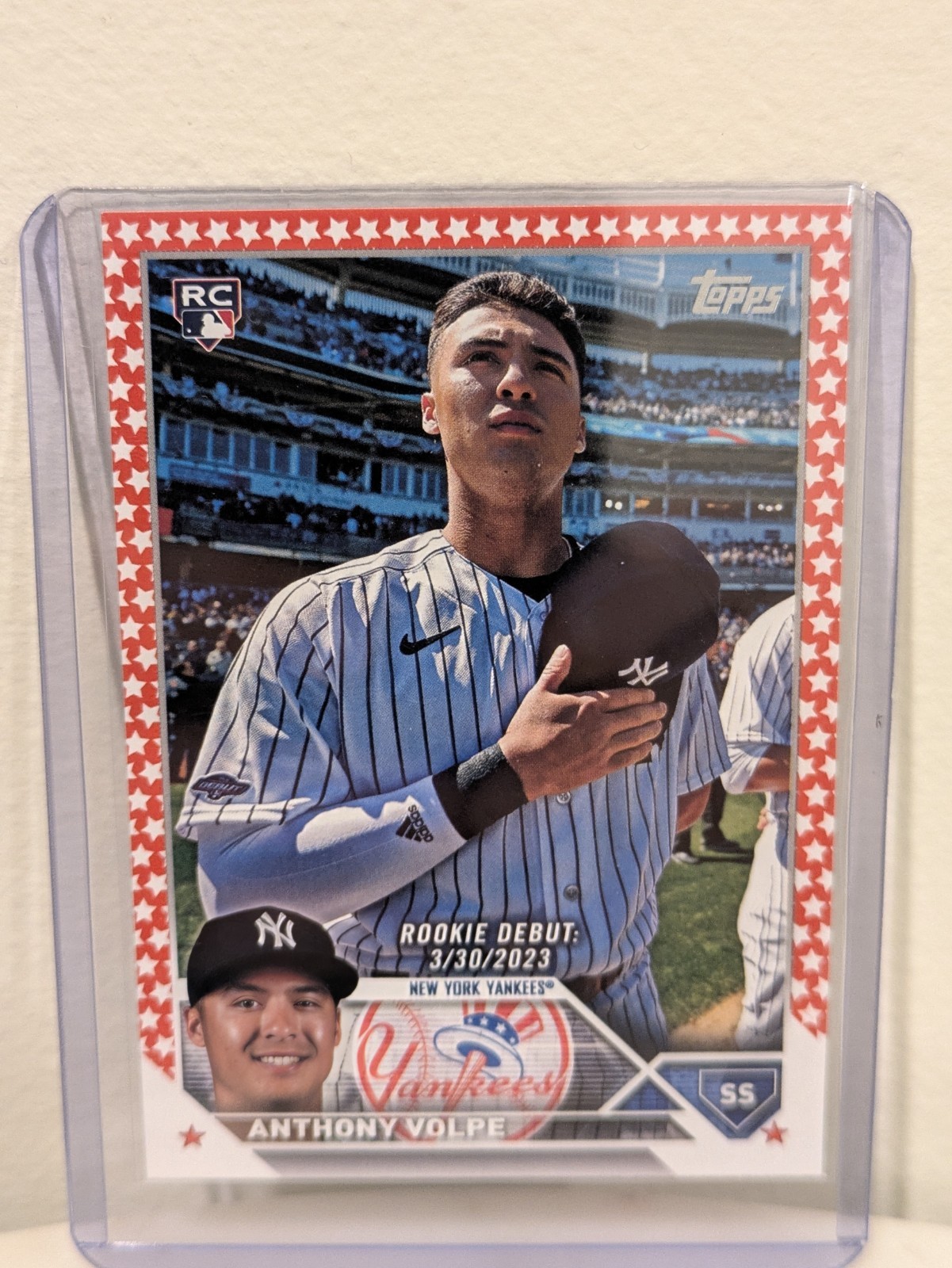 2023 Topps Update Series - Rookie Debut Anthony Volpe #US77 Independence Day /76