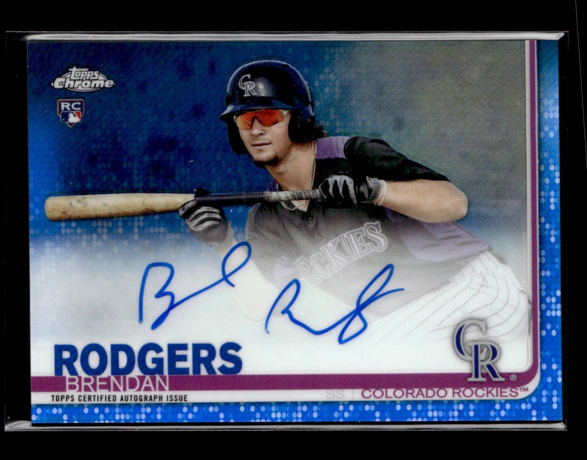 2019 Topps Chrome #RA-BR Brendan Rodgers Rookie Autographs Blue Refractor #/150