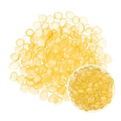 200-Pack Sparkling Glow in the Dark Rocks, 0.79'' Resin Pebbles Stones [Yellow]