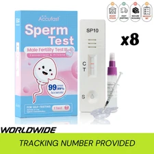 8x NEW Accufast Sperm Test Kit For Male Pregnancy Preparation Sperm Count Test