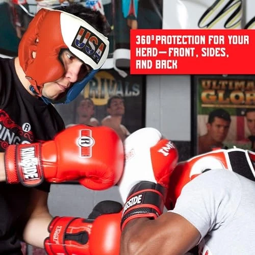 Tocado azul medio ringside para boxeo MMA Muay Thai Sparring sin competencia Foto 4 de 4