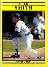 Greg Smith Chicago Cubs 433 Fleer 1991 Baseball Card