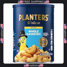 PLANTERS Deluxe Salted Whole Cashews, Bulk Snack Canister 1 lb 2.25oz