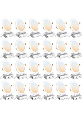 DLLT LED Recessed Ceiling Light: 24 Pack 6 Inch Slim Recessed Lighting Dimmable