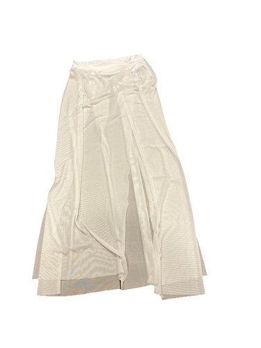 NWT White Side Slit Cover-Up Maxi Skirt One Size Polyester Sheer Beach Boho