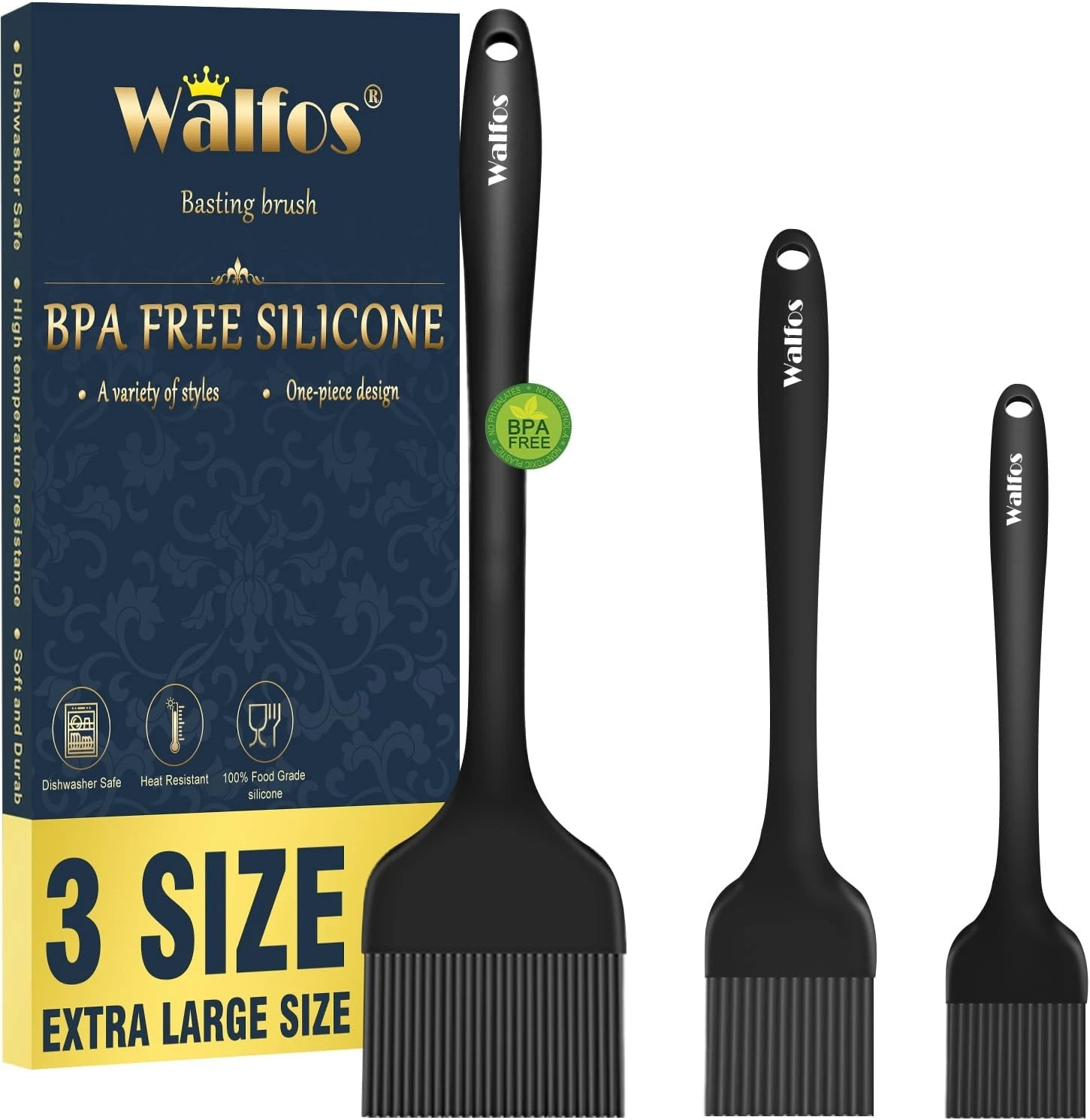 Walfos 3 Size Basting Brush, High Heat Extra Large + + Small, Black
Opens in a new window or tab