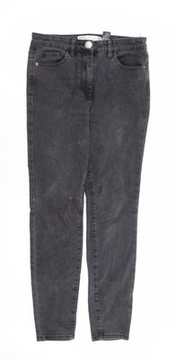 NEXT Damen schwarz Baumwolle Skinny Jeans Größe 10 L28 normaler Reißverschluss