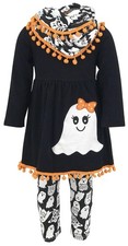 7 Year Girls Ghost Infinity Long Sleeve Stretchy Toddler 3 Piece Outfit Set
