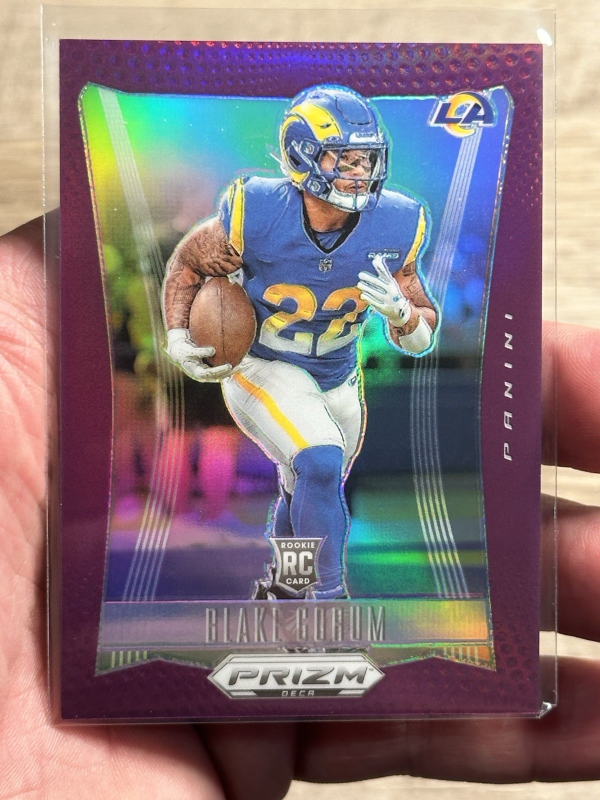 2024 Panini Prizm Deca - Blake Corum #189 Purple Prizm /99 (RC) Rams Rookie 💎