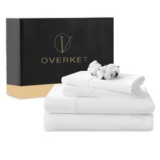 1000 Thread Count Egyptian Cotton Sheets Queen Size Set 4PCS Sateen Weave Sof...
