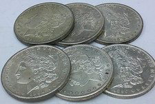 US 6x 1890-S Morgan Dollar AU/BU  **
