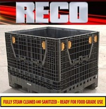 USED LARGE COLLAPSIBLE PLASTIC PALLET  BOX WITH LID DOLAV 1000x1200x975mm