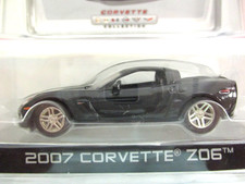 GREENLIGHT CORVETTE COLLECTION - 2007 CHEVROLET C6 CORVETTE Z06 (BLACK) - 1/64