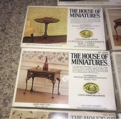 9 House of Miniatures Kits Chippendale Queen Anne Unassembled Chair Chest Table - Picture 4 of 9