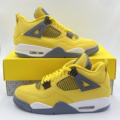 Air Jordan 4 Retro Lightning Yellow Turnschuhe Größe UK 8,5 Herren neu mit Etikett CT8527-700