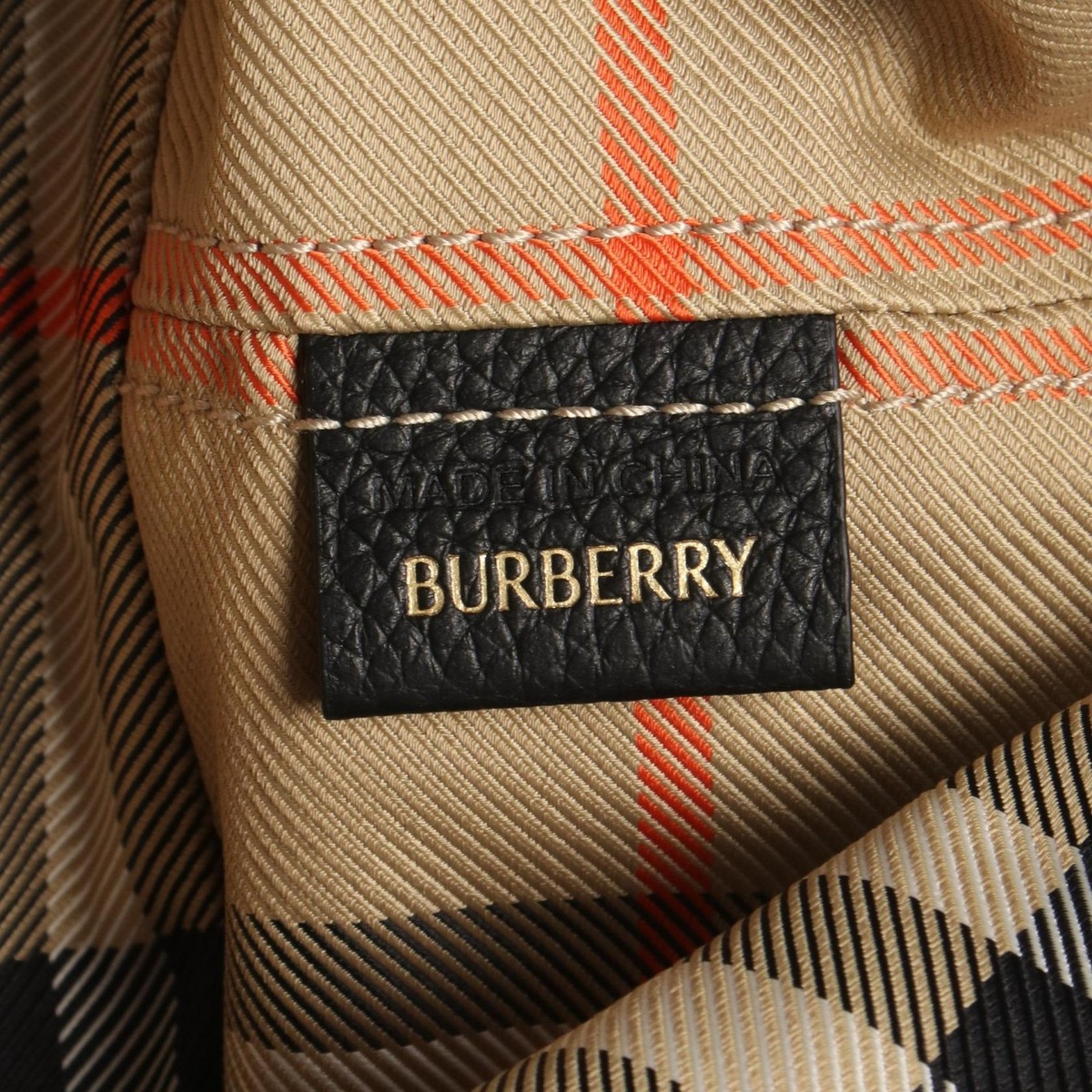 BURBERRY drawstring Handbag 8111317 Nylon leather Black Beige