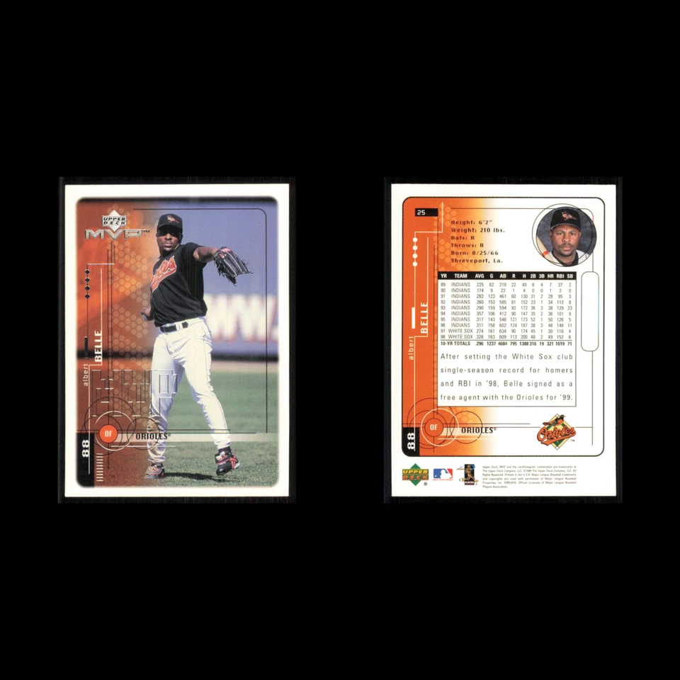 Albert Belle #25 1999 Upper Deck MVP Baltimore Orioles Baseball Card MLB NM - Image 3 of 3