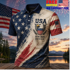 USA 250th Anniversary Golf Polo Shirt 1776-20...