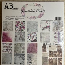 AB Studio-12x12 Double Side-8 Page/16 Design Scrapbook Pages-Enchanted Flowers