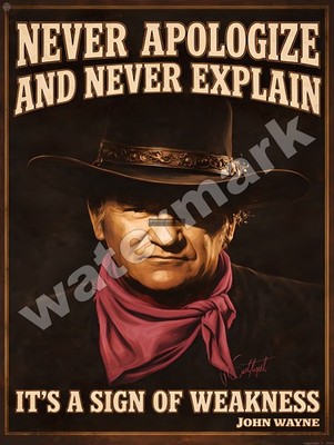 Never Apologize and Never Explain Metal Sign 9'' x 12'' or 12'' x 16''