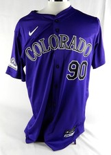 2024 Colorado Rockies Connor Kaiser #90 Game Issued Pos Used Purple Jersey 46 08