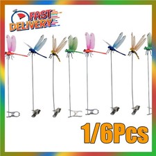 Fake Dragonfly Rod Clip, 3D Dragon Fly Garden Stakes  Hat Simulation Decor OY