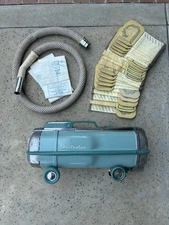 1964 Electrolux Model G Automatic Canister Vacuum Teal Tested WORKS Hose + Bags