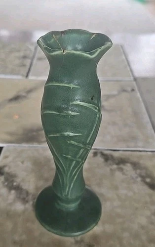 McCoy Pottery Company ‘Garden Club’ Green 6 ½ inch Bud Vase.