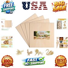 4 Pack Basswood Sheets 12x12x1/12 Inch, Plywood Sheet Unfinished Wood Boards ...