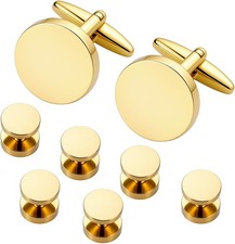 Cufflinks for Men and Tuxedo Shirt Studs Set with Gift Box Stainless Steel...