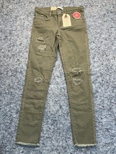 Levi  s 710 Jeans Girls Sz 14 Regular Green Super Skinny Distressed Denim Stretch