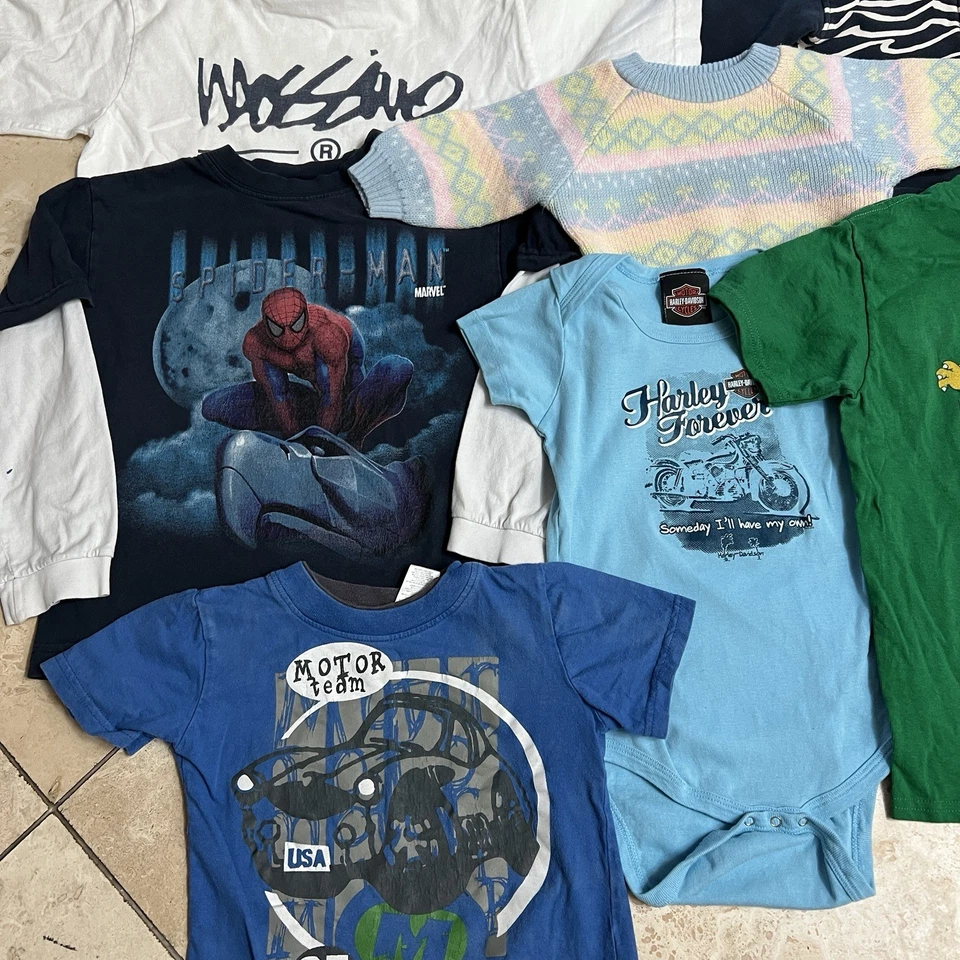 Lot Of 30 Vintage Baby Kids Clothing 80s 90s T Shirts Oshkosh Nintendo Cartoon - Image 2 of 4