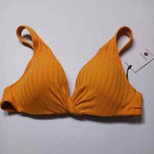 Women's Lightly Lined Ribbed Twist Front Bikini Top Shade  Shore Swimsuit 34B