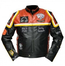 Leather Jacket Mickey Rourke Motorcycle Vintage Jacket For Men - Fast Shipping!