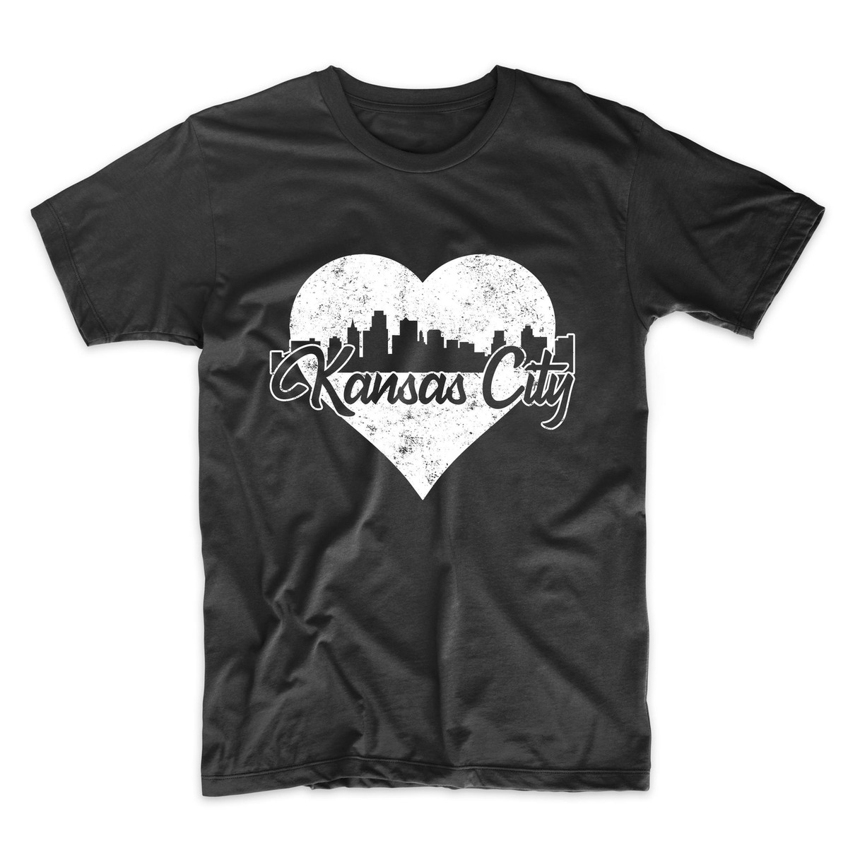 Men's Kansas City Shirt Retro Kansas City Kansas Skyline Heart T