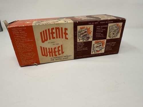 WIENIE WHEEL Vintage 1950’s Hot Dog Rotisserie Attachment holds 12 hot dogs BBQ - Picture 1 of 3