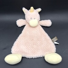 Demdaco Lovey Unicorn Security Blanket Wendy Rattle Blankie Pink Flattie