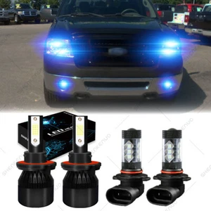 Pour 2004-2014 Ford F-150 8000K Avant LED Phares Hi/Lo + Lumière de brouillard 4 Kit d'ampoules