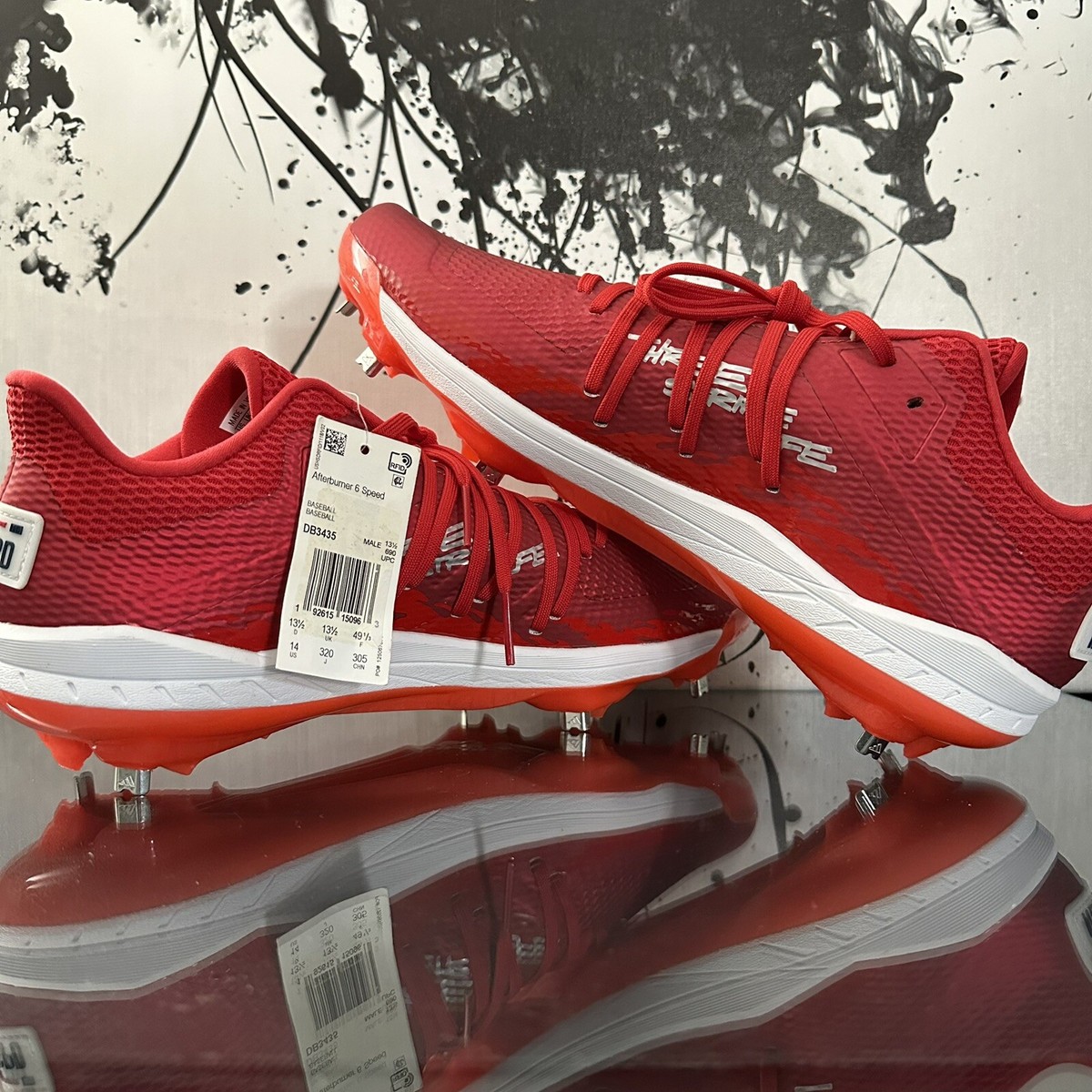 Adidas Afterburner 6 Speed Trap Baseball‎ Cleats Mens Size 14 DB3435 ADIDAS Mens 13 Adizero Afterburner 6 Speed Trap Red DB3435  main image 2